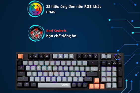 Bàn phím cơ không dây iCore G981 - hình 2
