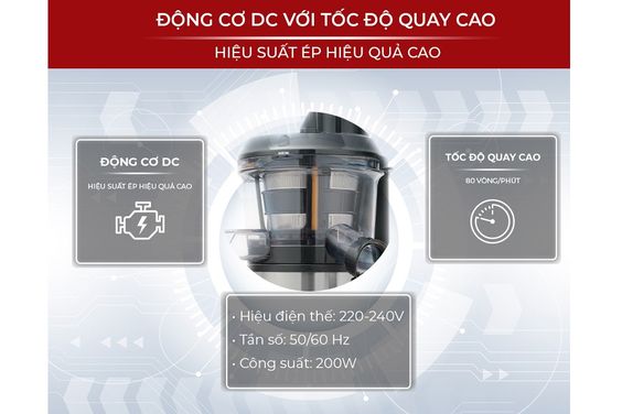 Máy ép chậm Hafele GS-133N động cơ mạnh mẽ