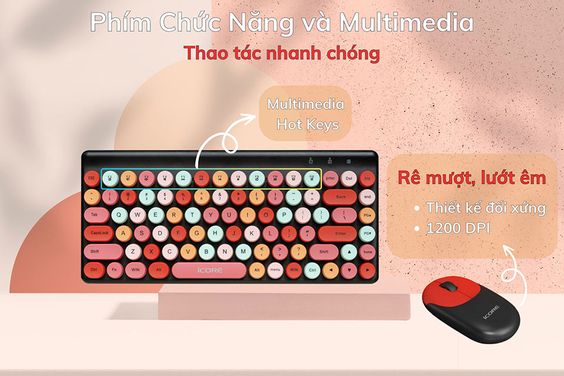 Bộ bàn phím chuột không dây iCore ICKM800 - hình 5