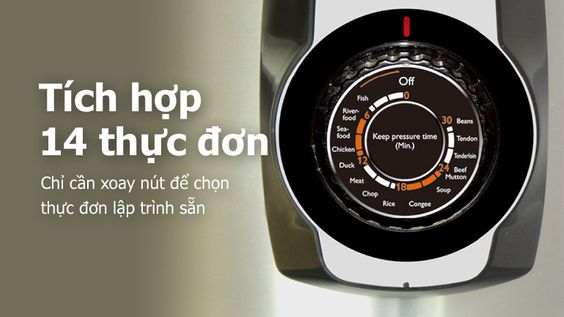 Nồi áp suất điện Philips HD2103/66 5 lít tích hợp sẵn 14 chế độ nấu