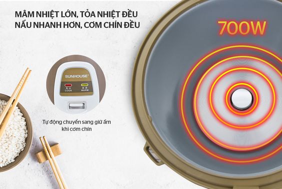 Nồi cơm điện Sunhouse 1.8 lít SHD8616  - hình 3