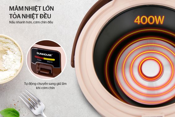 Nồi cơm điện Sunhouse 1 lít SHD8208C - hình 3