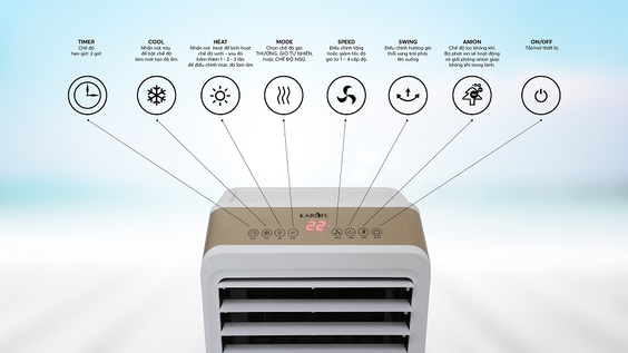 Quạt điều hòa hai chiều Karofi KAC-020HR đa tính năng