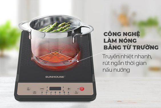 Bếp từ đơn Sunhouse SHD6160 làm nóng bằng từ trường