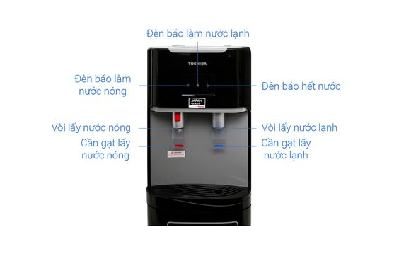 Cây nước nóng lạnh hút bình Toshiba RWF-W1669BV(K1) công suất hoạt động cao