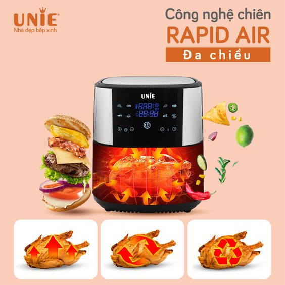 Nồi chiên không dầu Unie UE-800 với công nghệ Rapid Air