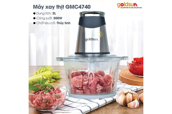 Máy xay thịt cối thủy tinh Goldsun 2 lít GMC4740 - hình 1