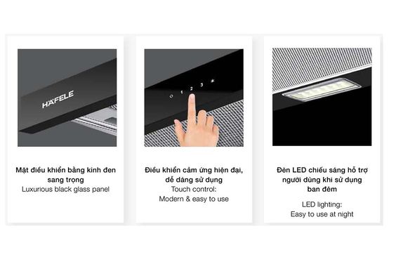 Máy hút mùi âm tủ Hafele HH-TT70A trang bị bộ lọc bằng than hoạt tính