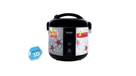 Nồi cơm điện Sharp 1.8 lít KS-NR181STV SS có dáng trụ thon gọn