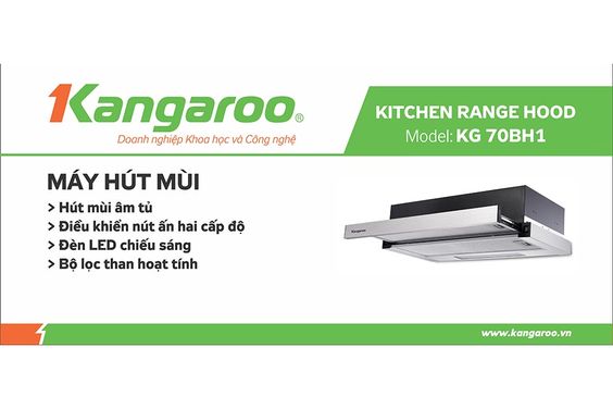 Máy hút mùi Kangaroo KG70BH1 có tích hợp đèn chiếu sáng