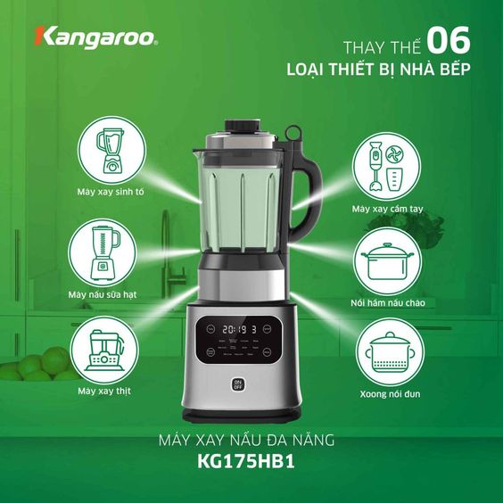 Máy làm sữa hạt đa năng Kangaroo KG175HB1 có tổng cộng 8 chế độ nấu