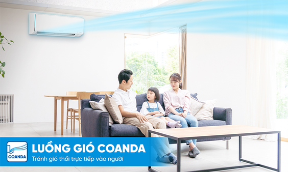 Luồng gió Coanda trên Máy lạnh Daikin Inverter 2.5 HP (20500 BTU) FTKF60YVMV