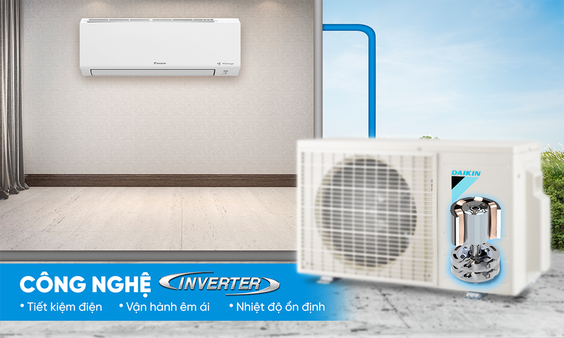 Máy lạnh Daikin Inverter 2.5 HP (20500 BTU) FTKF60YVMV với công nghệ Inverter tiết kiệm điện