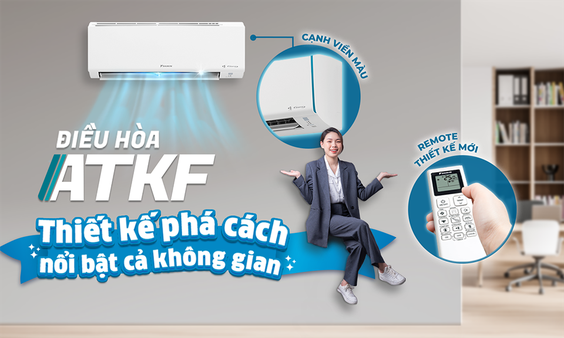 Dàn lạnh Máy lạnh Daikin Inverter 2.5 HP (20500 BTU) FTKF60YVMV với thiết kế trang nhã