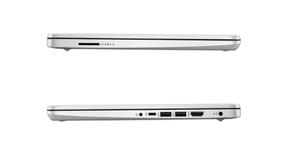 Laptop HP 14s-dq5121TU có nhiều cổng giao tiếp dọc hai bên thân máy