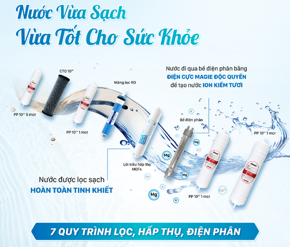 Máy lọc nước Ion kiềm tươi nóng lạnh Daikiosan DN304 (hình 2)