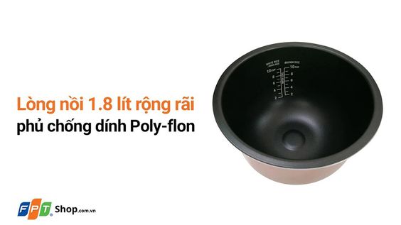 Nồi cơm điện cao tần Sharp 1.8 lít KS-IH191V-RD có lòng nồi phủ Poly-flon