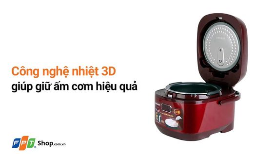 Nồi cơm điện cao tần Sharp 1.8 lít KS-IH191V-RD có thêm công nghệ nhiệt 3D