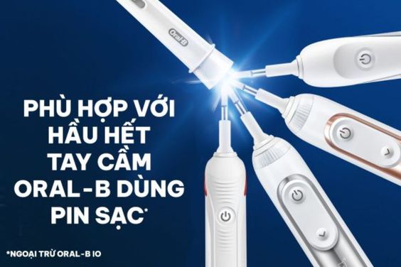 Oral-B CrossAction EB 50 phù hợp với nhiều bàn chải Oral-B