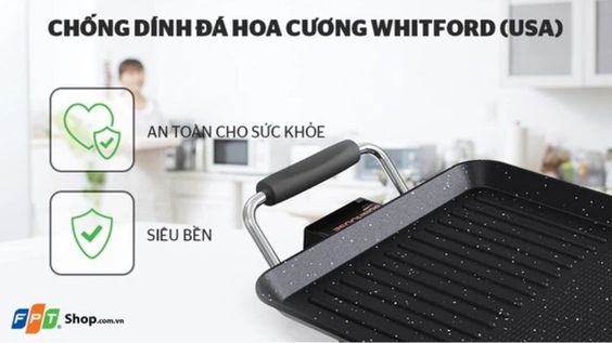 Trang bị lớp chống dính đá hoa cương Whitford
