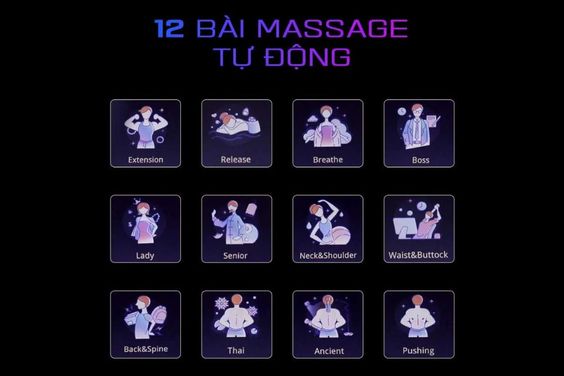 12 chương trình massage tự động