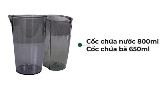 Trang bị 2 cốc đựng tiện lợi