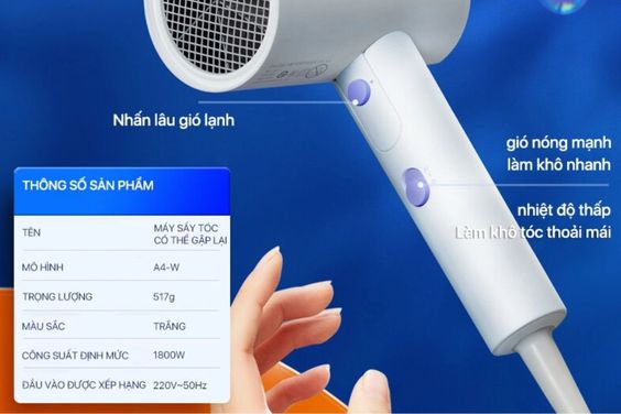 Cung cấp các chế độ sấy nóng - lạnh