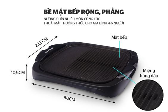 Bề mặt bếp rộng rãi