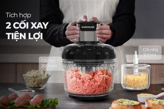 2 cối xay lớn - nhỏ tiện lợi