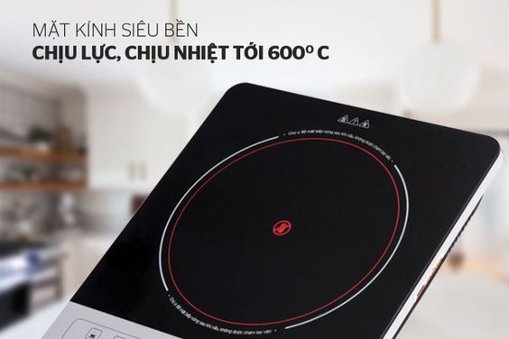 Mặt bếp làm từ kính cường lực bền bỉ