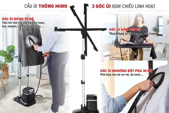 3 góc ủi xoay chiều linh hoạt