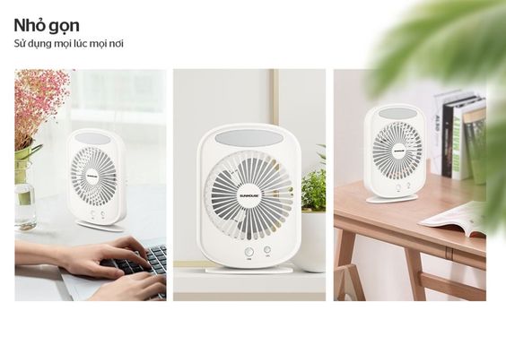 Thiết kế quạt sạc mini Sunhouse SHD7110 nhỏ gọn, thời trang