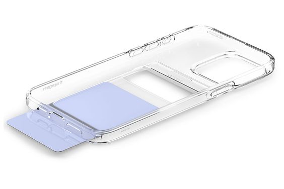Ốp lưng iPhone 15 Promax Spigen silicon chống sốc quân đội, chống ố vàng, có khe đựng thẻ trong suốt 60