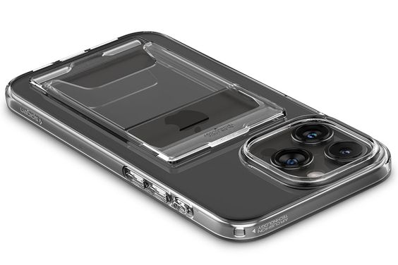 Ốp lưng iPhone 15 Promax Spigen silicon chống sốc quân đội, chống ố vàng, có khe đựng thẻ trong suốt 3