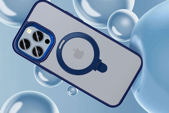 Ốp lưng magsafe iPhone 15 Mipow nhựa cứng chống sốc, chống ố vàng, có đế dựng 30