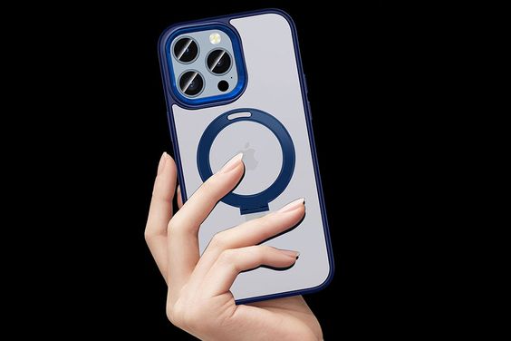 Ốp lưng magsafe iPhone 15 Mipow nhựa cứng chống sốc, chống ố vàng, có đế dựng 50