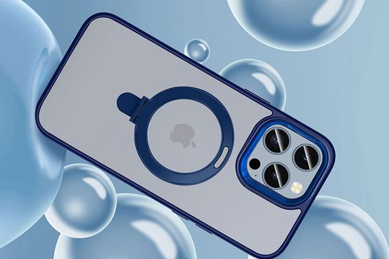 Ốp lưng magsafe iPhone 15 Plus Mipow nhựa cứng chống sốc và ố vàng, đế dựng 2
