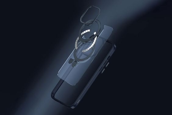 Ốp lưng magsafe iPhone 15 Plus Mipow nhựa cứng chống sốc và ố vàng, đế dựng 10