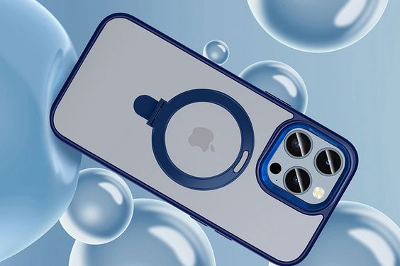 Ốp lưng magsafe iPhone 15 Pro Mipow nhựa chống sốc, chống ố vàng, có đế dựng 2