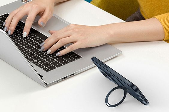 Ốp lưng magsafe iPhone 15 Pro Mipow nhựa chống sốc, chống ố vàng, có đế dựng 3