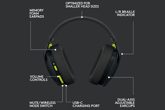 Tai nghe không dây choàng đầu Gaming Logitech G435 11