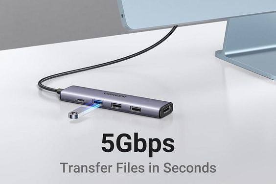 Cáp Hub USB-C to HDMI 5in1 1549 Ugreen 3