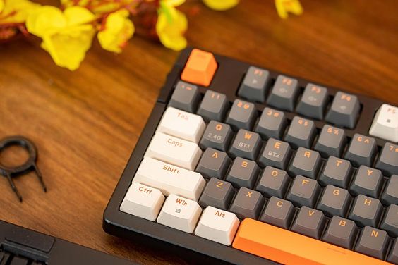 Bàn phím cơ không dây EDRA EK398L Beta xám trắng Red switch 5