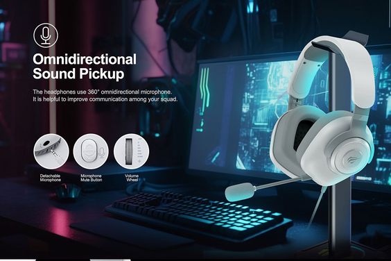 Tai nghe choàng đầu có mic Gaming Havit H2230D 3