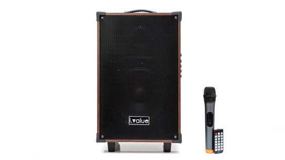 Combo Loa Bluetooth Karaoke i.value 10 inch Gỗ + Mic không dây 1