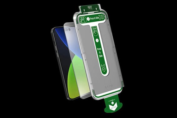 Miếng dán màn hình kính cường lực kèm khung hỗ trợ dán iPhone 14 Mipow
