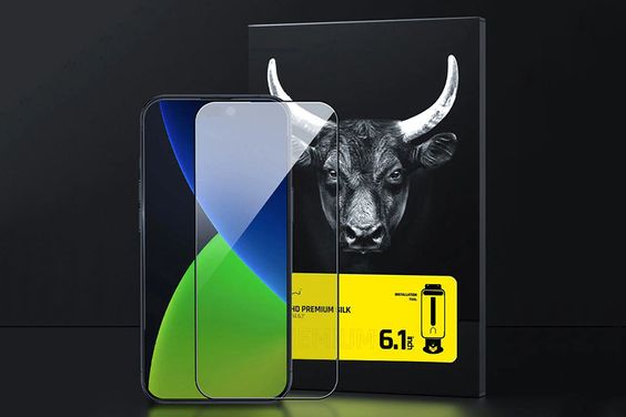 Miếng dán màn hình kính cường lực kèm khung hỗ trợ dán iPhone 14 Pro Mipow 99