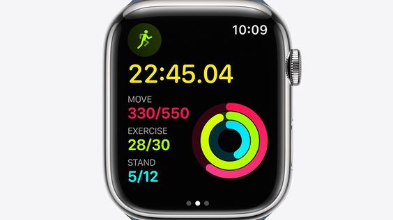 hỗ trợ tập luyện Apple Watch Series 8 GPS Cellular 41mm dây thép