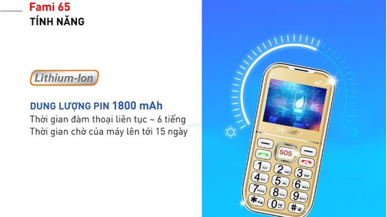 Thời lượng pin chờ lên đến nửa tháng