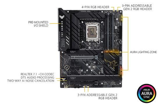 Mainboard Asus TUF Gaming Z690 - Plus D4 (LGA 1700 - ATX Form Factor - DDR4)